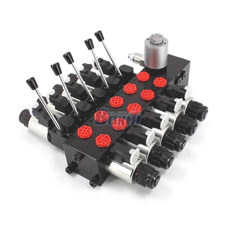DCV56 Solenoid 5 Spool Sectional Directional Valve for Hydraulic Systems main image